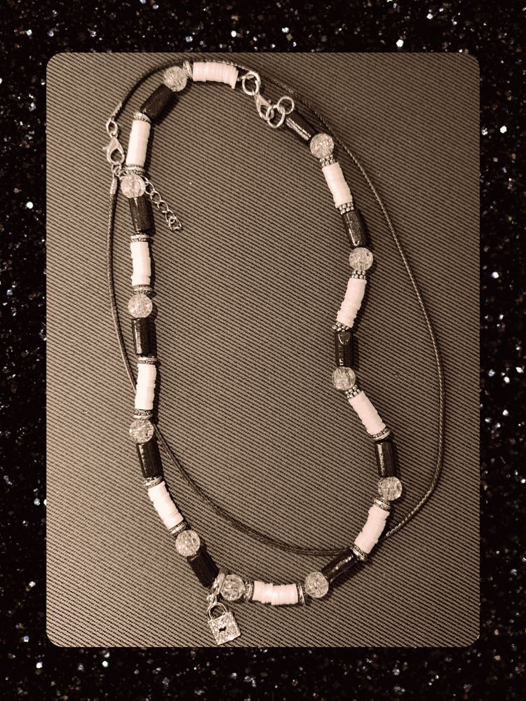 Pink Wood Lock Necklace