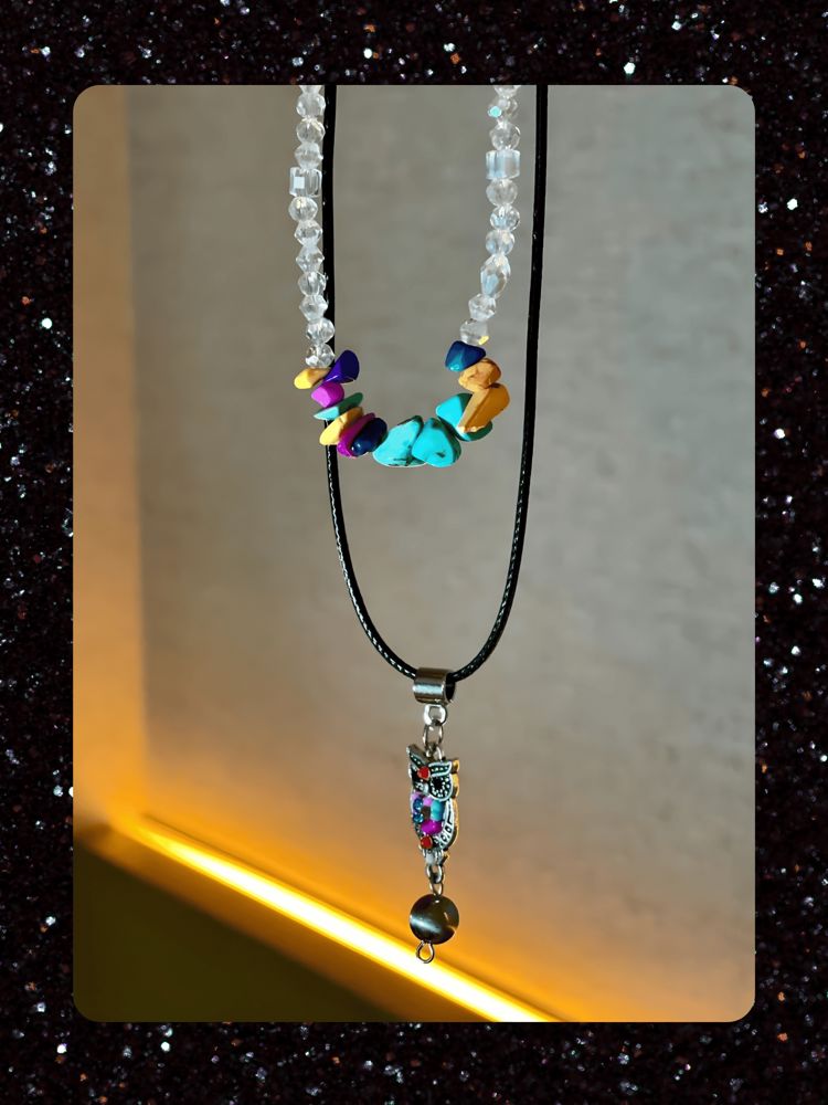 Rainbow Owl Necklace